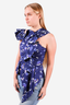 Self-Portrait Blue Printed Asymmetrical Top Size 4