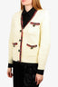 Self-Portrait Cream Jewel Embellished Knit Cardigan Size XS
