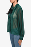 Self-Portrait Dark Green Chiffon Blouse Size 8 US
