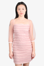 Self-Portrait Pink Ruffle Mesh Mini Dress Size 4 US