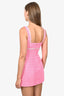 Self-Portrait Pink V-Neck Sleeveless Mini Dress with Pearl Embellished Neckline Size 4