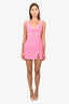Self-Portrait Pink V-Neck Sleeveless Mini Dress with Pearl Embellished Neckline Size 4