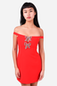 Self-Portrait Red Crystal Bow Mini Dress Size 0