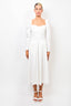 Self-Portrait White L/S 'Taffeta' Dress Size 6