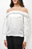 Self-Portrait White Polka Dot Mesh Blouse Size 4