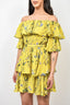 Self-Portrait Yellow Floral Off Shoulder Mini Dress Size 4