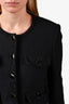 Self Portrait Black/Metallic Cropped Blazer Size 6 US