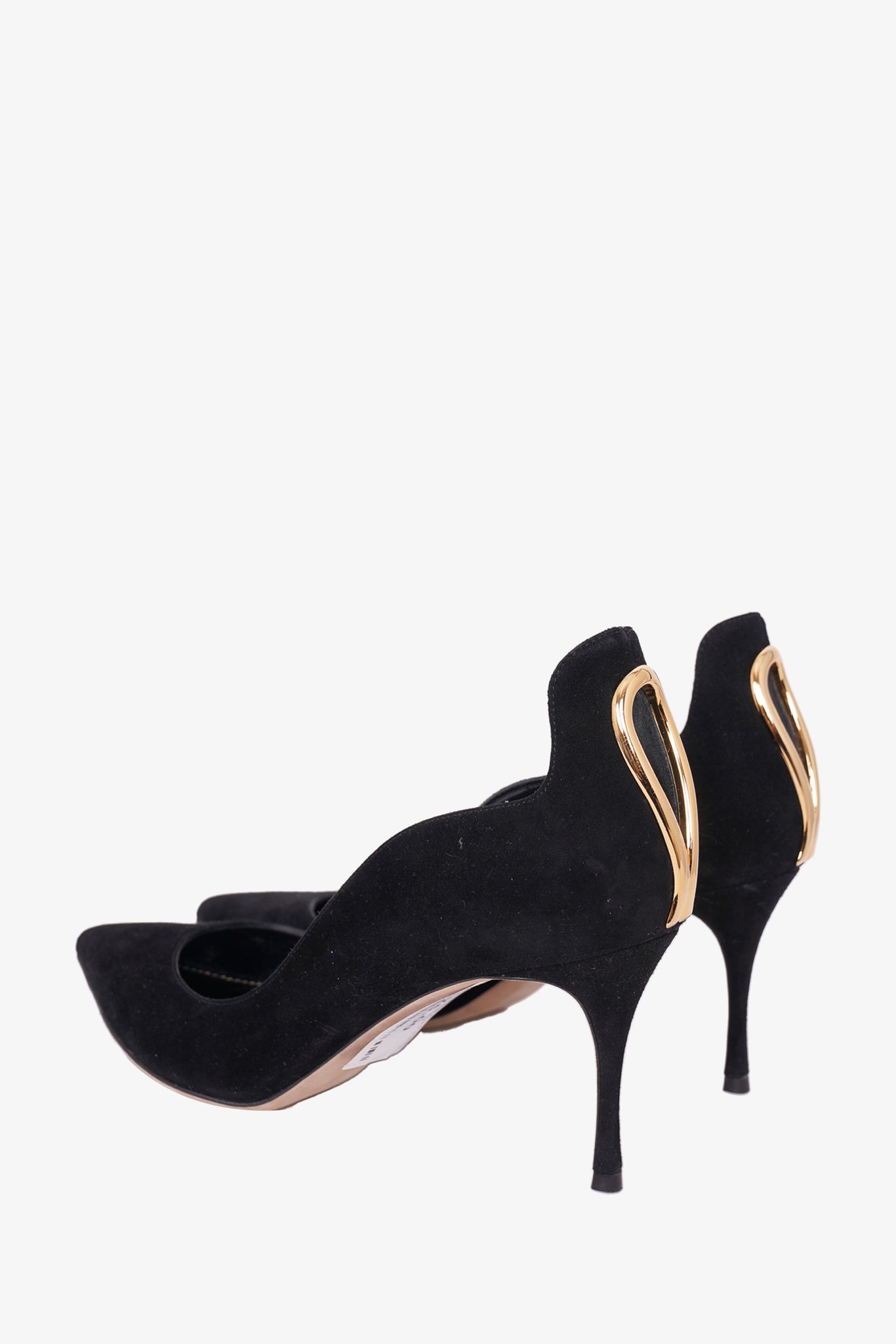 Sergio Rossi Black Suede Cut Out Heels Size 40