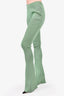 Seroya Green Ribbed Knit Flared Pants Size XS