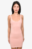 Seroya Pink Distressed Knit Tank Dress Size S