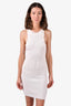 Seroya White Distressed Knit Tank Dress Size S