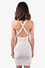 Seroya White Distressed Knit Tank Dress Size S