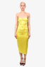 Seroya Yellow Silk Midi Dress Size XS