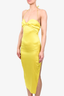 Seroya Yellow Silk Midi Dress Size XS