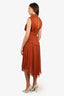 Shona Joy Orange Pleated Sleeveless Maxi Dress Size 4