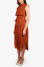 Shona Joy Orange Pleated Sleeveless Maxi Dress Size 4