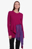 Sies Marjan Fuschia Wool Lace Detail Sweater Size XS