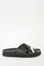 Simone Rocha Black Leather Crossover Pearl Embellished Sandals Size 37
