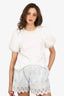 Simone Rocha White Pearl Neck Top Size M