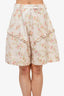 Simone Rocha Cream/Pink Floral Ruffle Shorts Size S