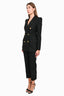 Smythe Black Pinstripe Double Breasted Gold Button Detail Blazer and Trouser Size 4