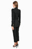 Smythe Black Pinstripe Double Breasted Gold Button Detail Blazer and Trouser Size 4
