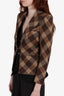 Smythe Brown Wool Plaid Print Jacket size 4