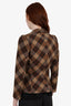 Smythe Brown Wool Plaid Print Jacket size 4