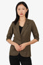 Smythe Green Cotton Short-sleeve Blazer Size 2