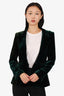 Smythe Green Velvet One Button Blazer Size 10