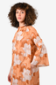 Smythe Orange/White Floral Cotton Midi Tunic Dress Size XS