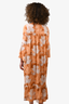 Smythe Orange/White Floral Cotton Midi Tunic Dress Size XS