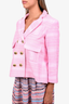 Smythe Pink Brocade Double Breasted Blazer Size 8