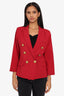 Smythe Red Wool Double Breasted Blazer Size 12