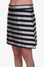 Smythe Silver/Black Striped A-Line Skirt Size 10