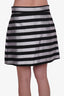 Smythe Silver/Black Striped A-Line Skirt Size 10