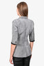 Smythe Washed Grey Linen Blend Single Breasted Blazer Size 2