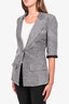 Smythe Washed Grey Linen Blend Single Breasted Blazer Size 2