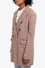 Soia & Kyo Houndstooth Print Beige/Red/Green Double Breast Coat Size S