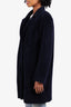 Soia & Kyo Navy Blue Wool Coat Size S