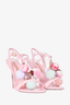 Sophia Webster Pink Patent Layla Pom Pom Embellished T Strap Sandals Size 39.5