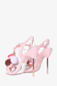 Sophia Webster Pink Patent Layla Pom Pom Embellished T Strap Sandals Size 39.5