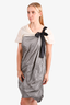 SportMax Black/White Gingham Silk Bow Dress Size 4 US