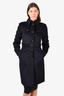 Sportmax Black Angora Blend Double Breasted Collared Jacket with Belt Size 4
