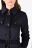 Sportmax Black Angora Blend Double Breasted Collared Jacket with Belt Size 4
