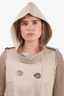 Sportmax Tan Knit Sleeve Button-Up Jacket with Hood Size M