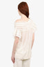 Sportmax White Raw Ruffle Short-sleeve Top Size 6