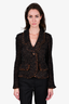 St. John Black/Brown Cropped Blazer Jacket Size 4