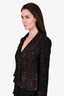 St. John Black/Brown Cropped Blazer Jacket Size 4