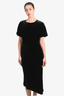 St. John Black Velvet Midi Dress Size 6